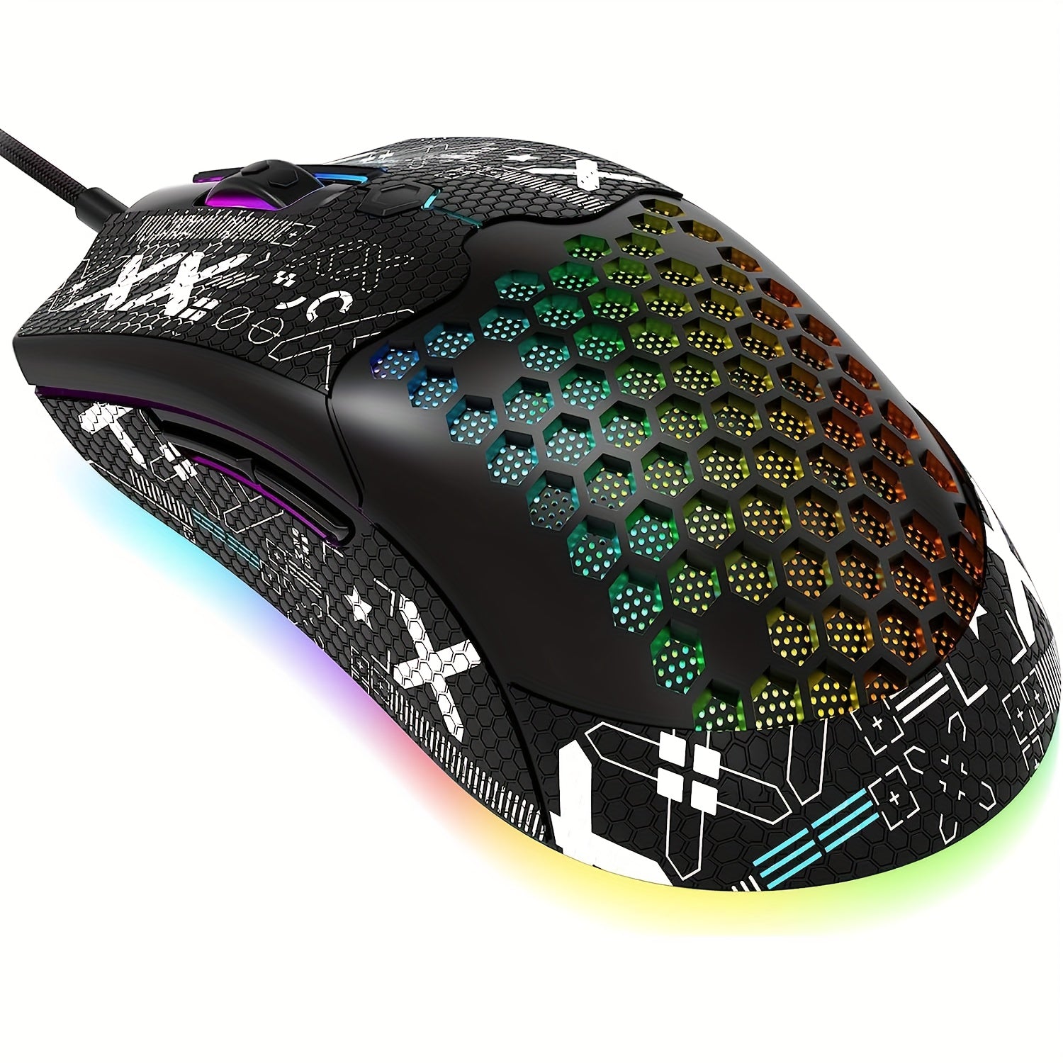 Gaming Mouse with 65G Lightweight Honeycomb Shell 26 RGB Backlighting Optical Sensor