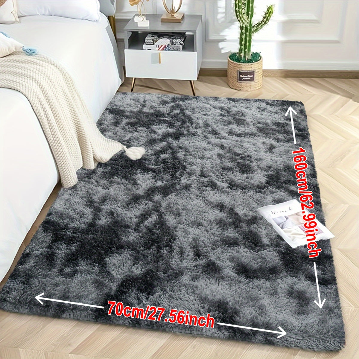 Soft Fluffy Shag Area Rug for Living Room or Bedroom Non-Slip Machine Washable