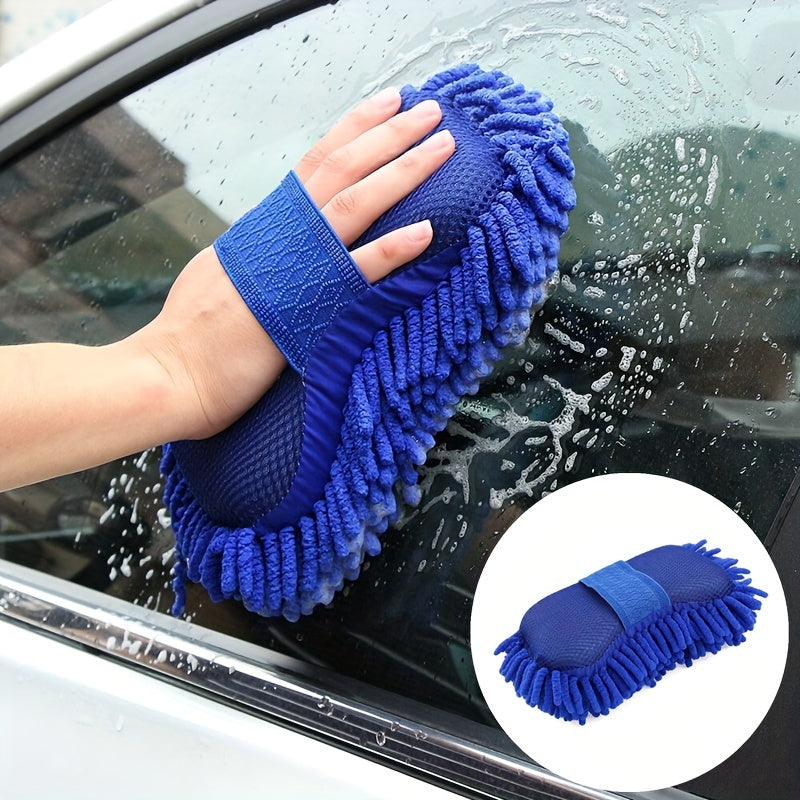 Microfiber Car Cleaning Sponge Brush for Vehicles Motorcycles and Surfaces Blue