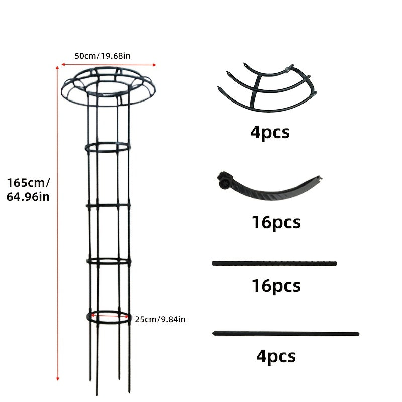 Qora metall qo‘ziqorin gullari tokchasining ko‘tariladigan uzumzorlar uchun bog‘ni qo‘llab-quvvatlash ramkasi