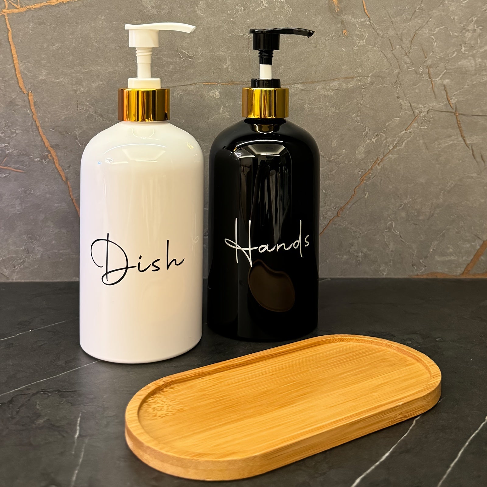 2-Pack 17 Oz Plastic Hand and Dish Soap Dispensers Refillable Lotion Bottles Kitchen Bathroom