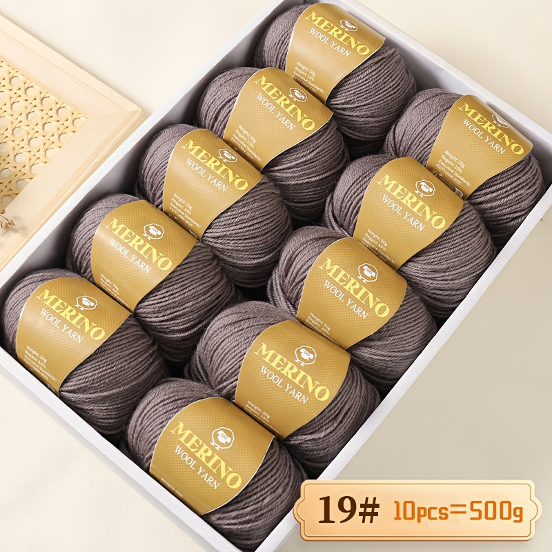 500g Multicolor Wool Yarn and 212g Camel Hair Yarn for Knitting Sweaters Scarves Hats
