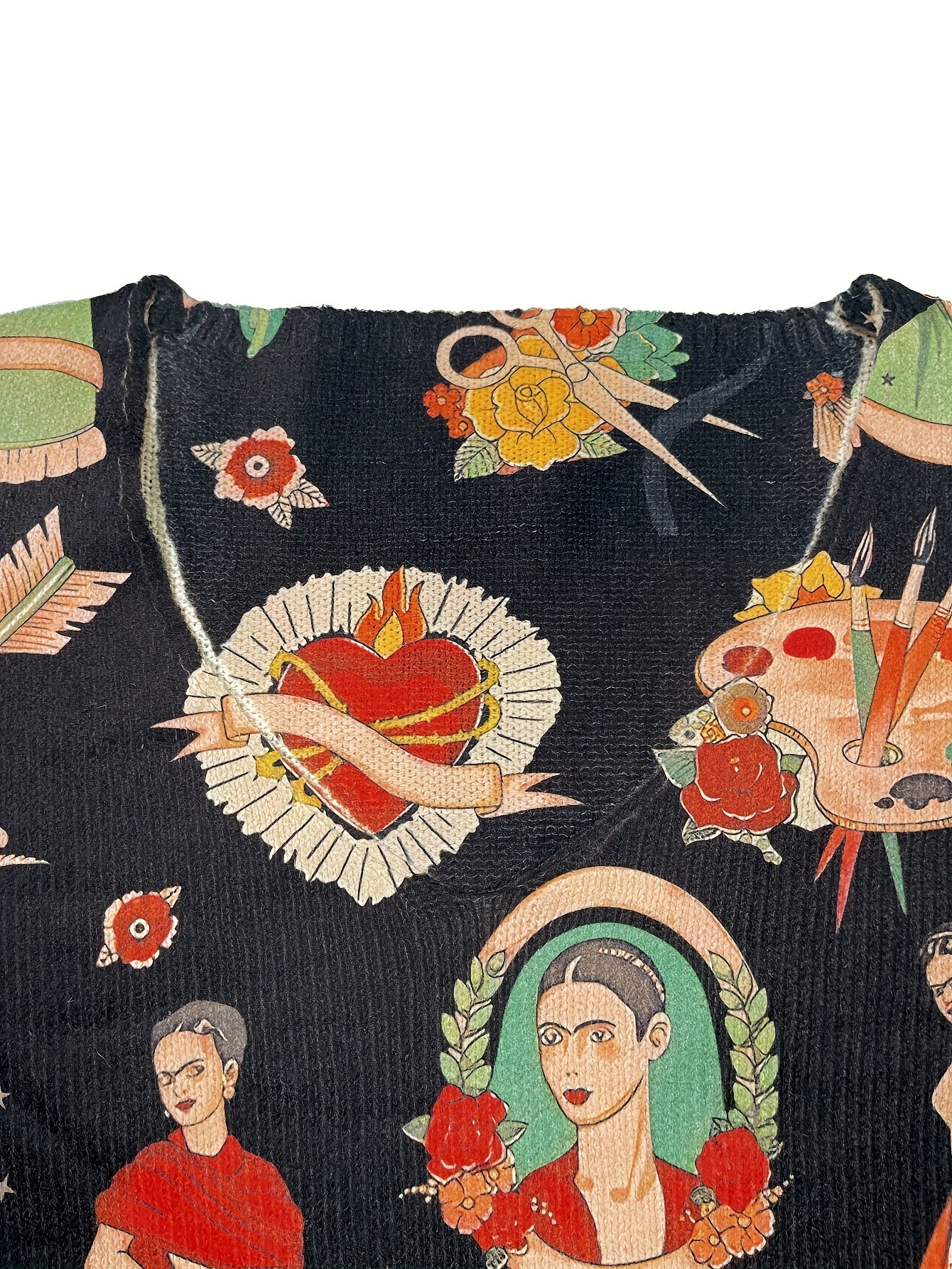 Plus Size Women's Lightweight V-Neck Sweater with Floral Print Casual Pullover