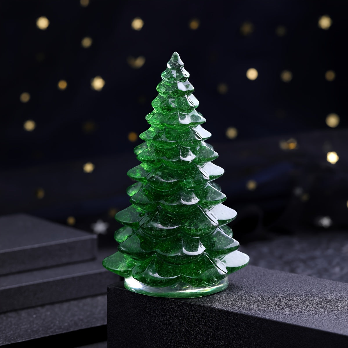 Resin Artificial Gemstone Christmas Tree Ornament for Holiday Decor and Gifts