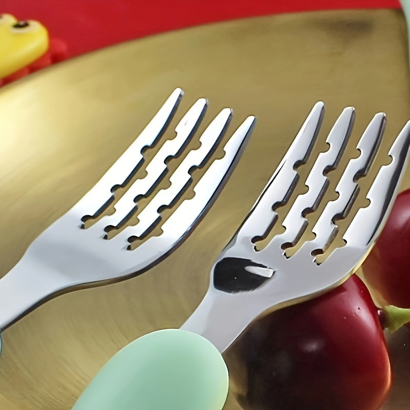 Children's Dinosaur Dinnerware Set Stainless Steel Fork and Spoon for Kids