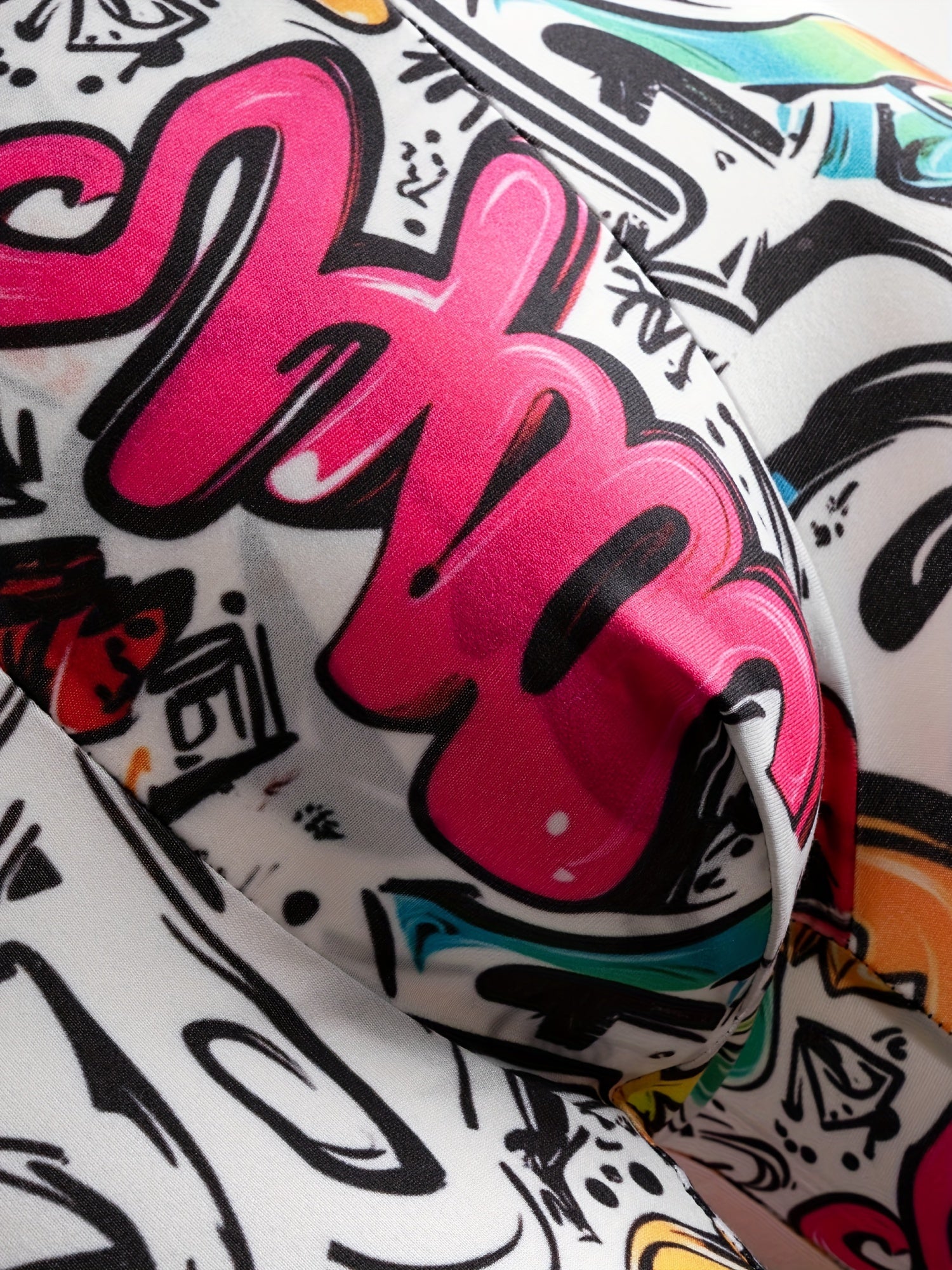 Men's Boxer Briefs 5 Pack Graffiti Style Geometric Pattern Polyester Blend Elastic Waist