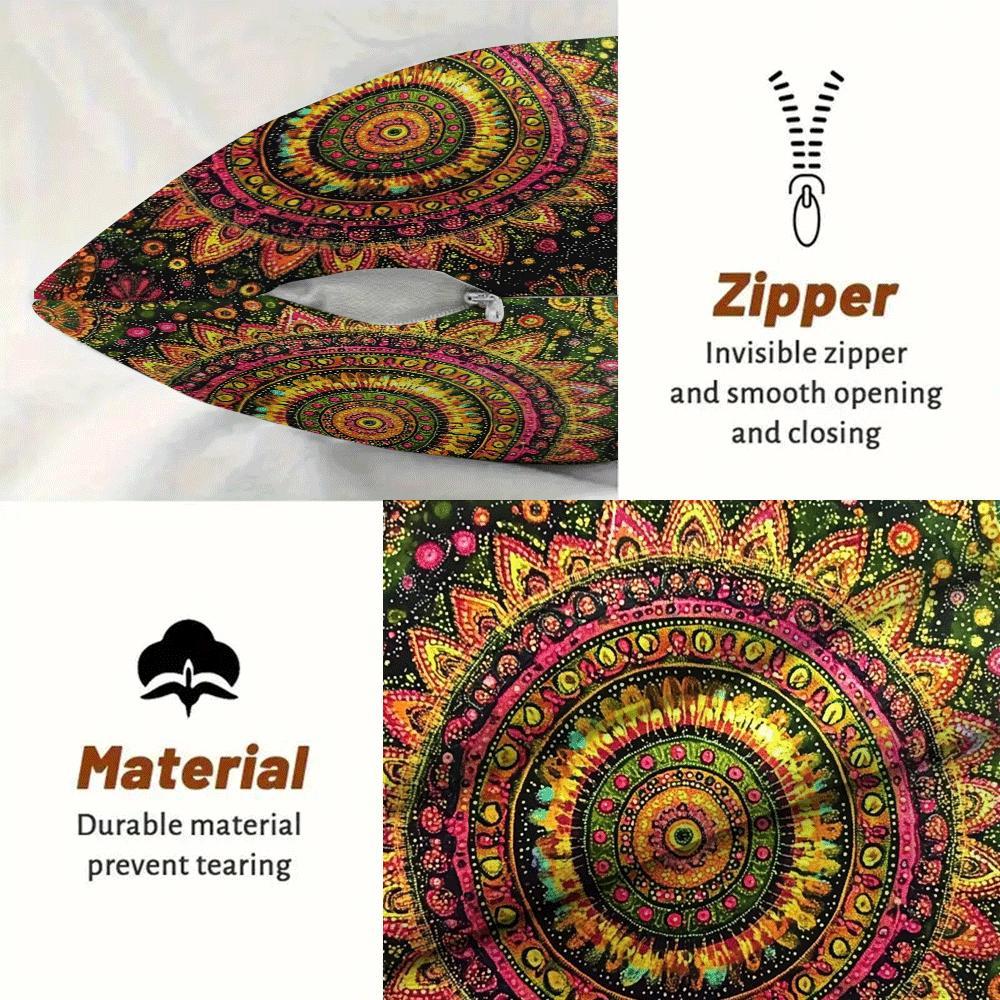 Bohemian Mandala Flannel Pillow Covers Set 45.72 cm Decorative Cushion Cases