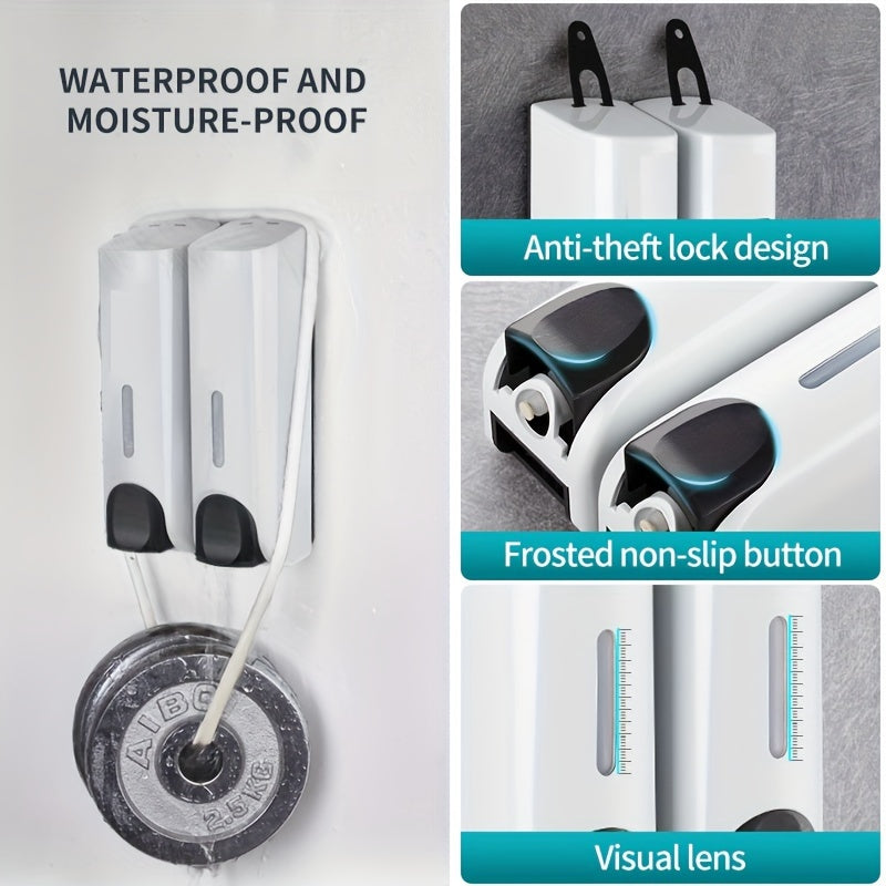 Wall-Mounted Soap Dispenser for Bathroom and Kitchen Storage, Plastic, Modern Design