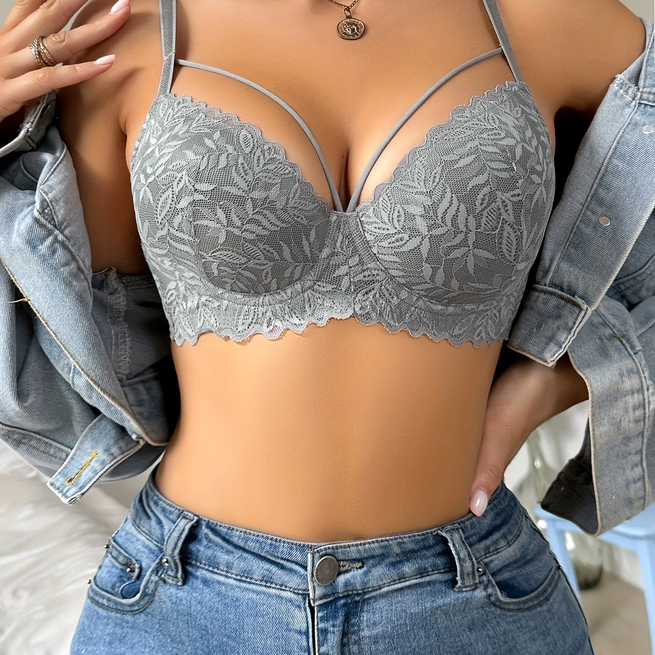 Women's Lace Bra Comfortable Breathable Everyday Underwear
