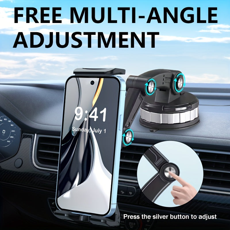 Universal avtomobil telefon va planshet uchun tutqich, sozlanadigan, katta yopishqoq shisha