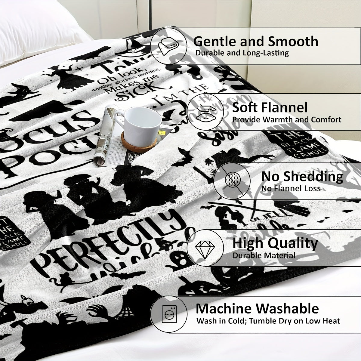 Halloween Throw Blanket Soft Fleece Cozy Warm 50x60 Inches