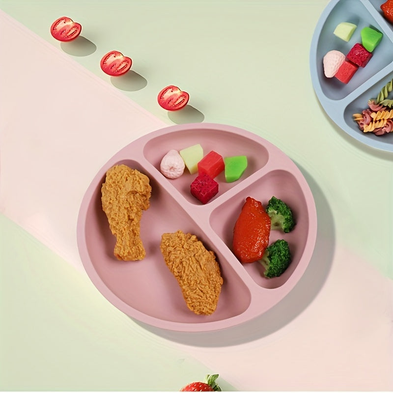 Divisor de plato de silicona con ventosa para niños que aprenden a comer de forma independiente