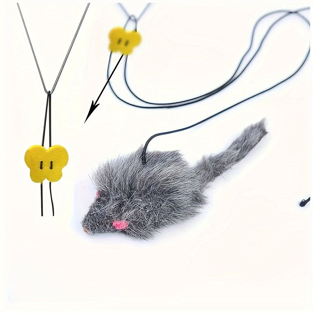 Adjustable Plush Cat Teaser Toy with Interactive Hanging Design for All Breeds