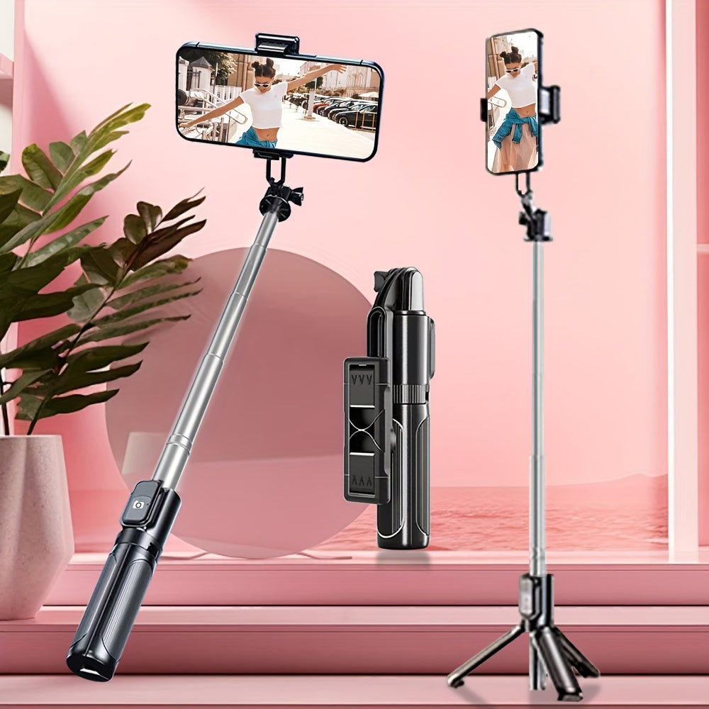 Simsiz Selfie tayoqchasi masofadan boshqarish bilan, ochiq havoda foydalanish uchun tripod, tebranishga qarshi, aylantiriladigan, smartfonlar bilan mos keladigan, batareya bilan ishlaydigan, qayta zaryadlanmaydigan (diametri < 20mm)