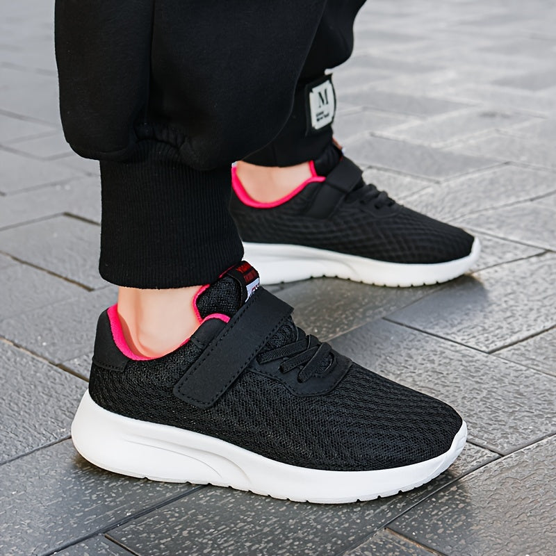 2024 Yengil qizlar uchun nafas oladigan to'rli krossovkalar, sehrli lenta bilan yopish, EVA taglik, dumaloq barmoq, kundalik tasodifiy kiyim uchun