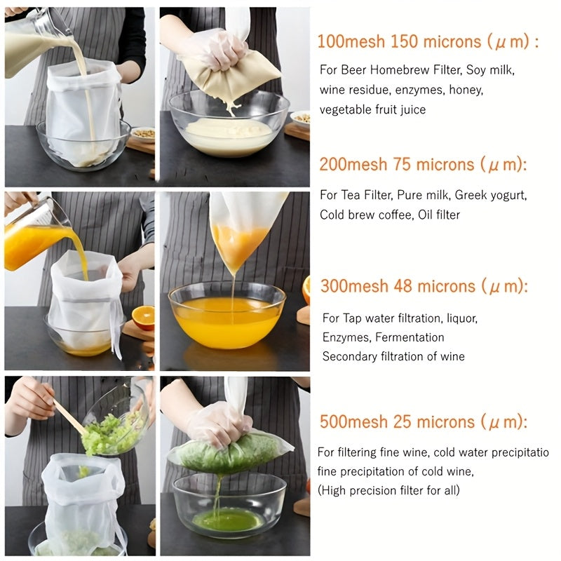 Reusable Nylon Mesh Strainer Bag for Nut Milk Tea Coffee Yogurt
