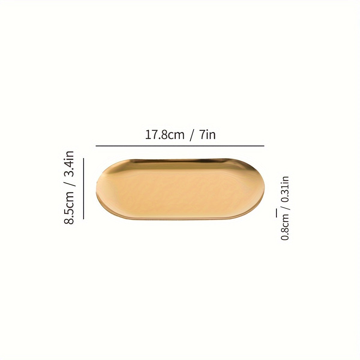 Oval Gold Serving Tray Stainless Steel for Fruits Desserts Snacks and Salads