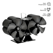 Aluminum High-Speed Fireplace Fan with 10 Blades for Wood and Pellet Stoves