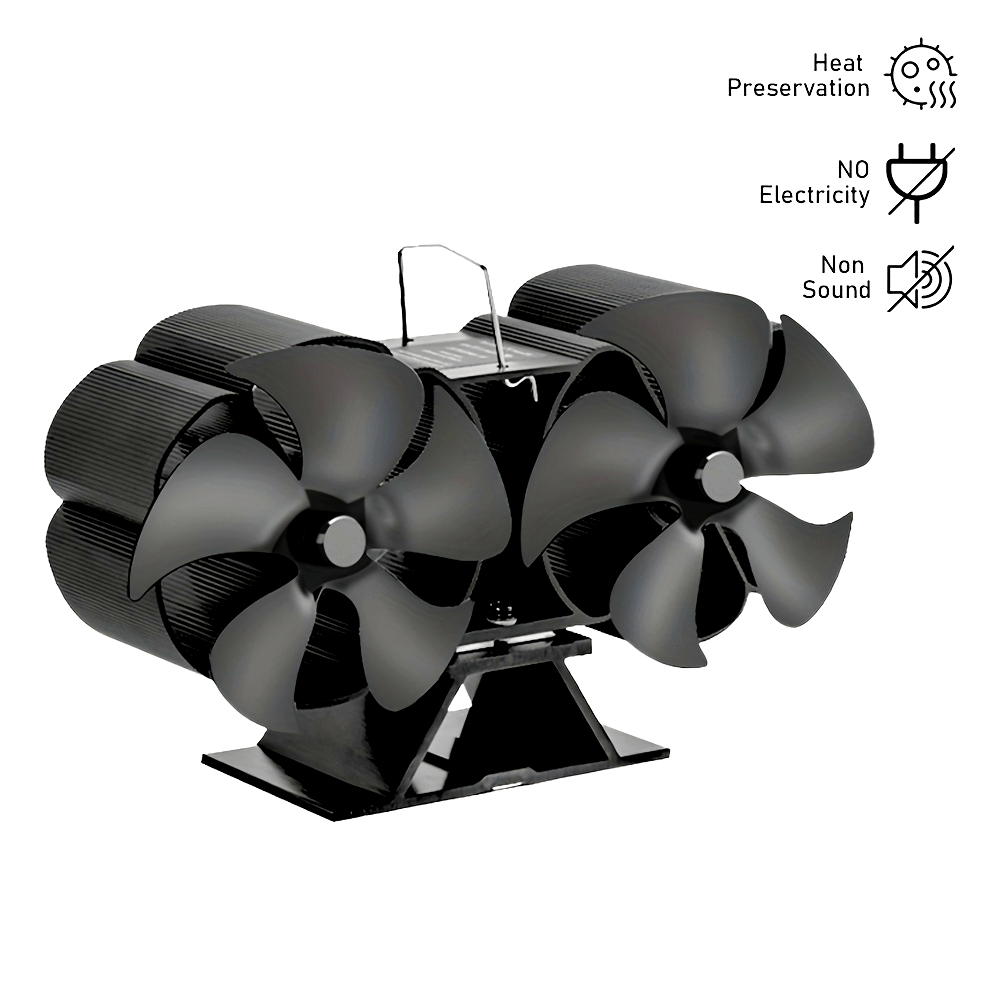 Aluminum High-Speed Fireplace Fan with 10 Blades for Wood and Pellet Stoves