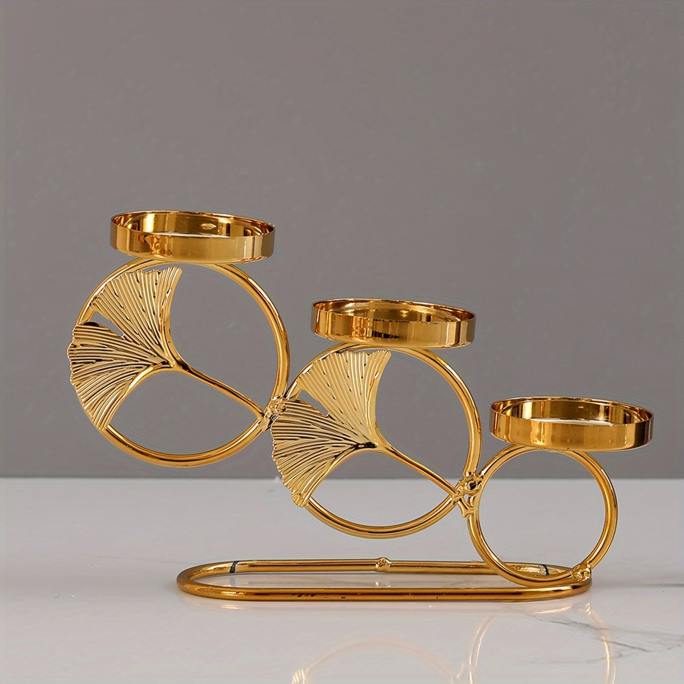 Ginkgo Leaf Candle Holder for Centerpiece and Decor, Wedding, Holiday, Table Decor