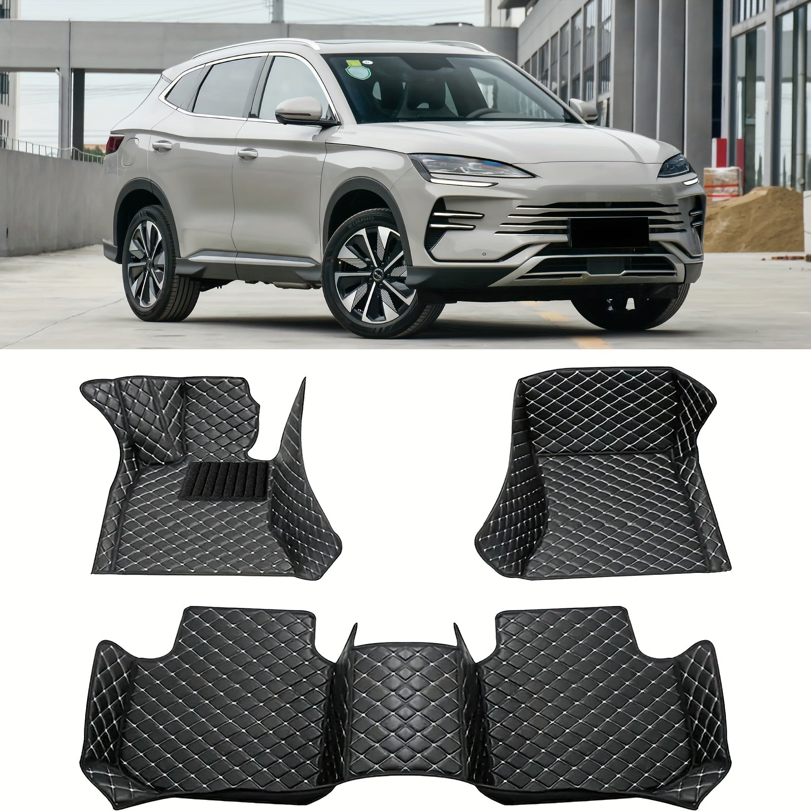 Luxury PU teri avtomobil podalniki 3-burchakli barcha ob-havo himoyasi uchun LHD transport vositalari