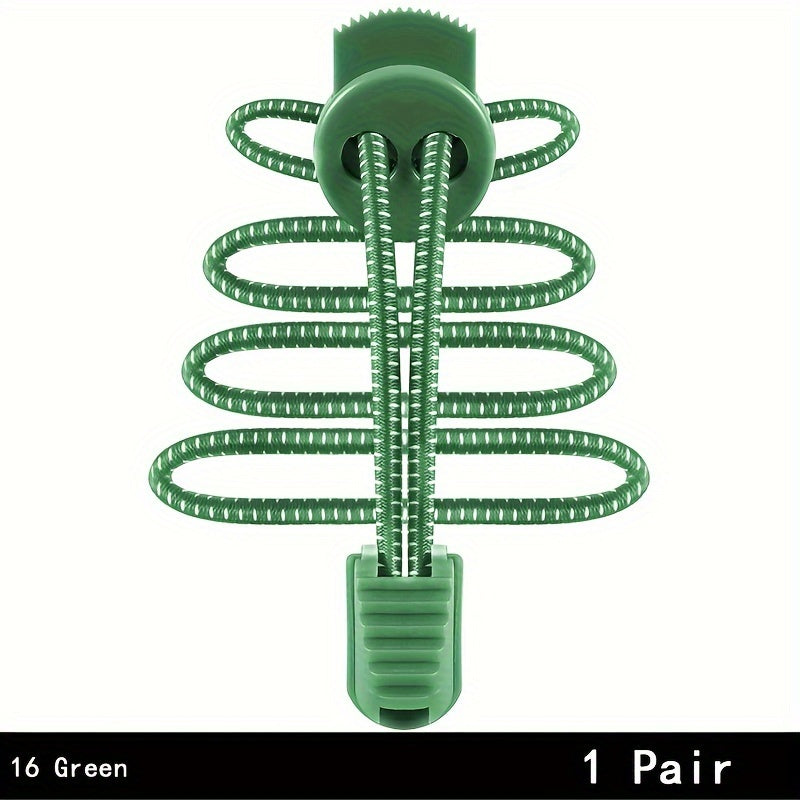 2 Pairs Elastic No Tie Shoelaces for Adults Sports Sneakers Rope Laces