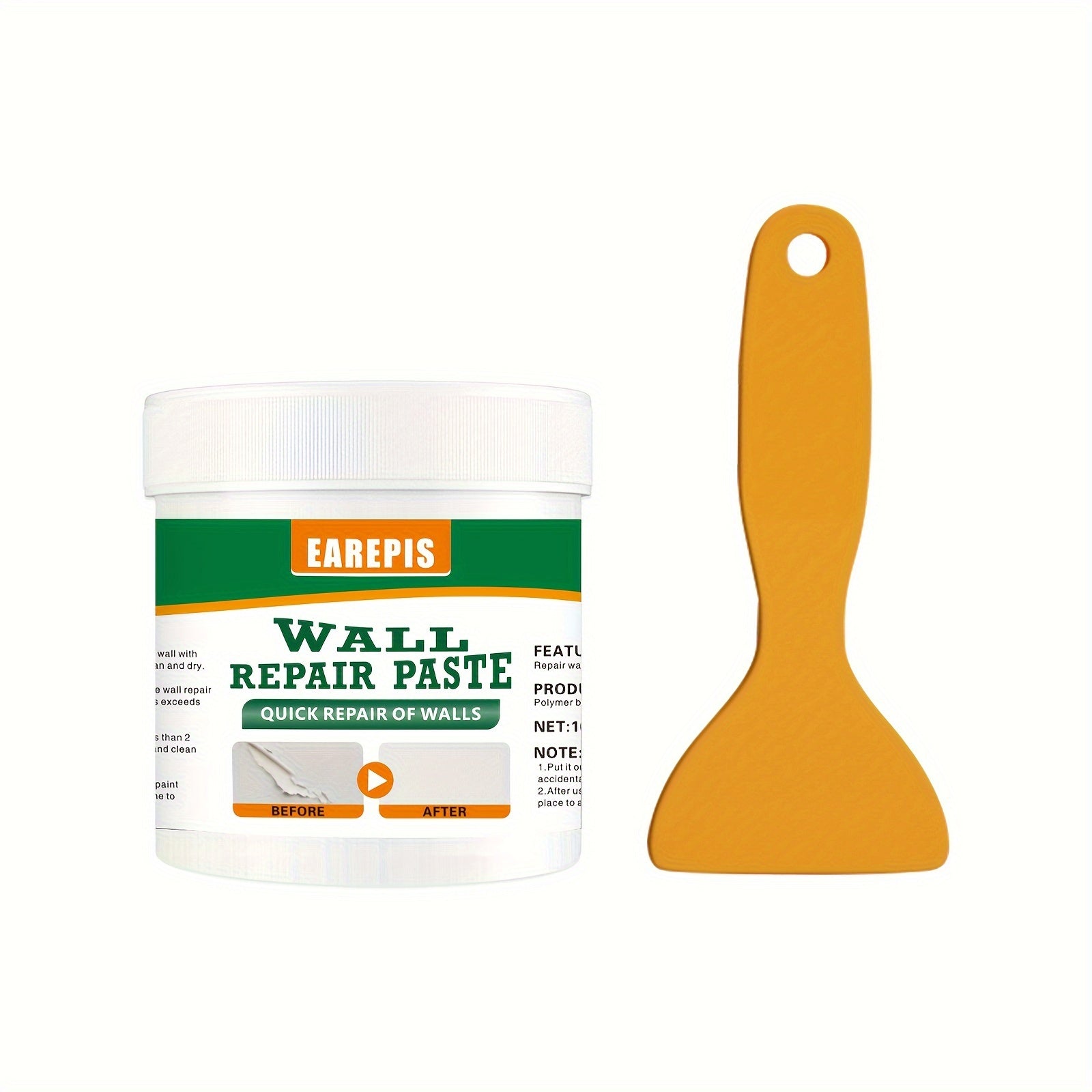 Tez quriydigan devor ta'mirlash pastasi - Oq devorlar uchun ideal yechim, iz qoldirmaydi, uy tozalash uchun zaruriy mahsulot