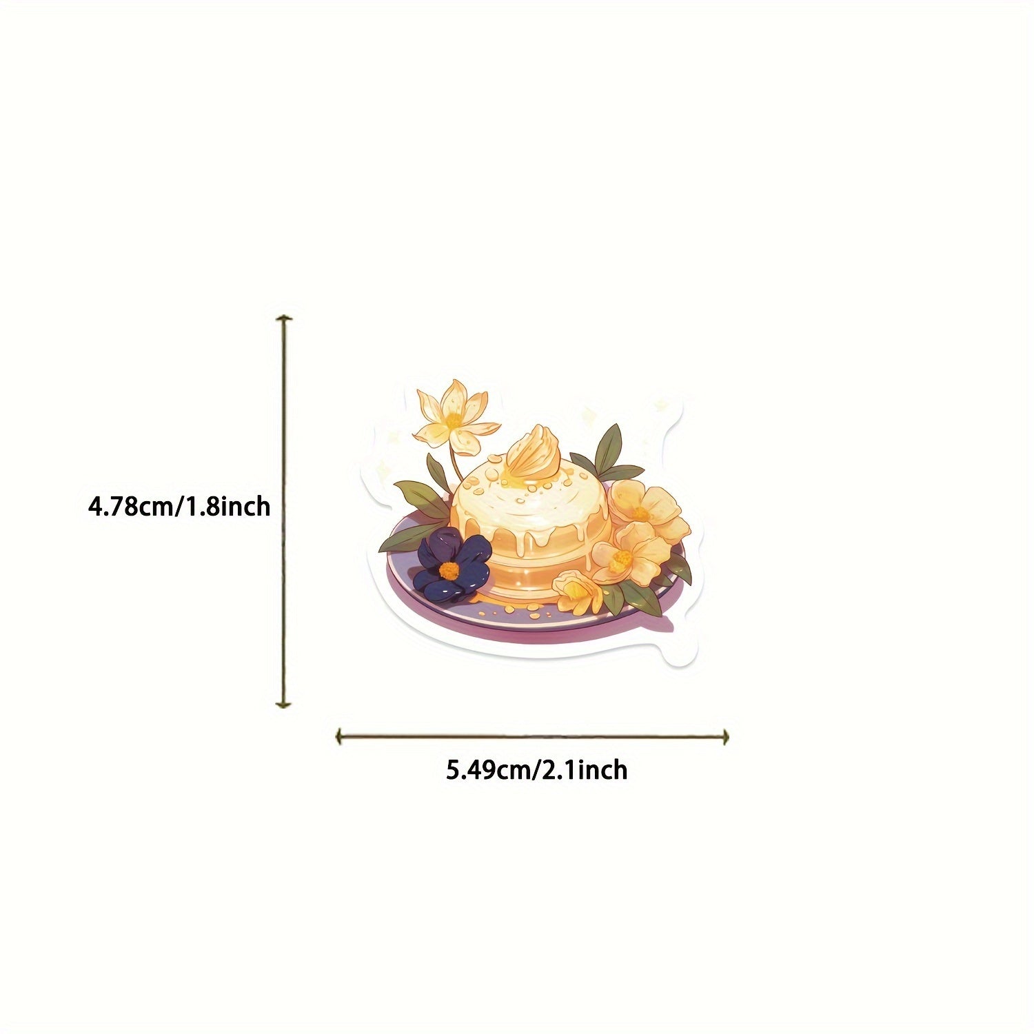 Set of 50 Waterproof Afternoon Tea and Dessert Stickers for Laptops, Phones, Notebooks