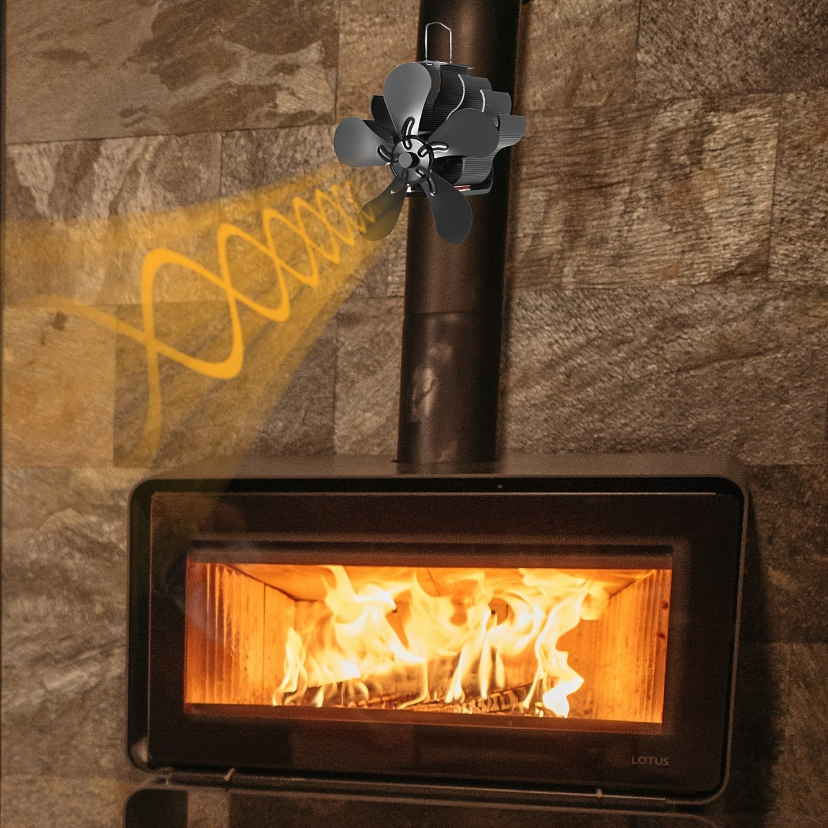 Aluminum Heat Powered Stove Fan for Wood Gas Pellet Burners Silent Operation