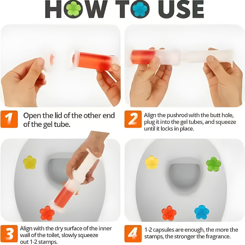 Toilet Cleaner Kit with Sticks Flowers Brush Deodorizer All-in-One Cleaning