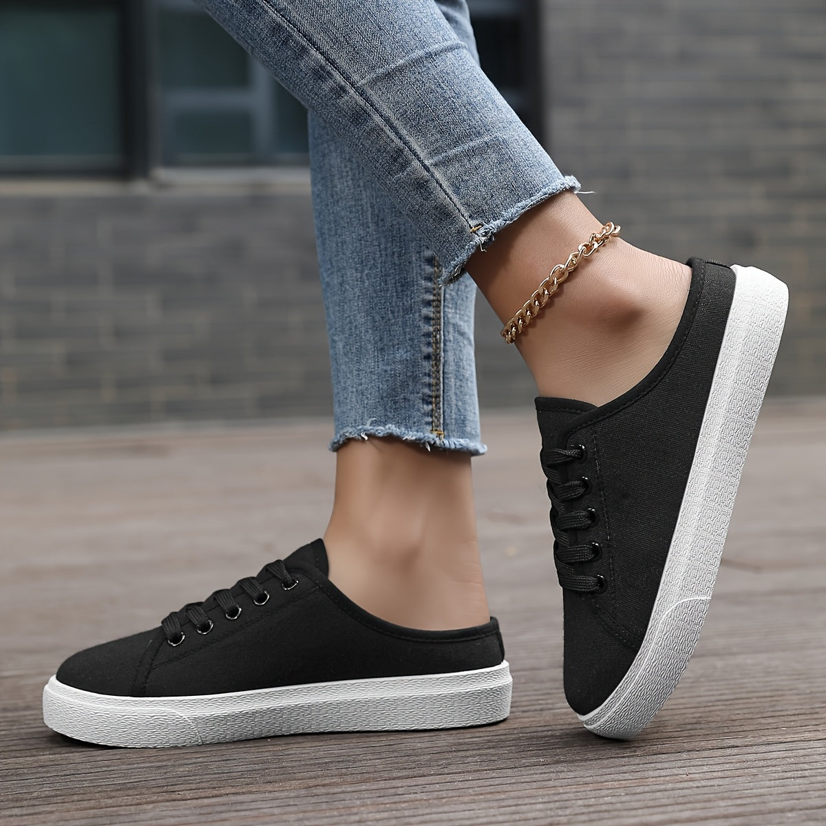 Ladies' Flat Shoes Solid Color Breathable Fabric Comfortable All-Season