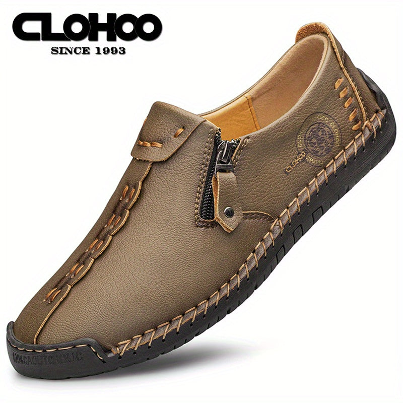 Men's Leather Loafers Non-Slip Casual Shoes Round Toe Fall Spring Summer Winter Solid