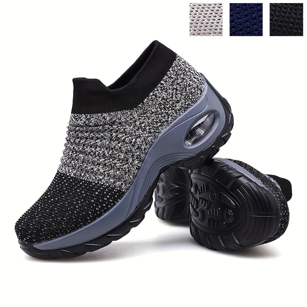 Women's Mesh Chunky Sneakers With Air Cushion Sole, Low Top Athletic Shoes