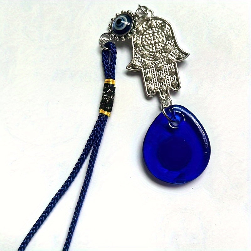 Uniseks shisha kalit halqasi, tush shaklidagi yovuz ko'z pendanti, avtomobil bezaklari