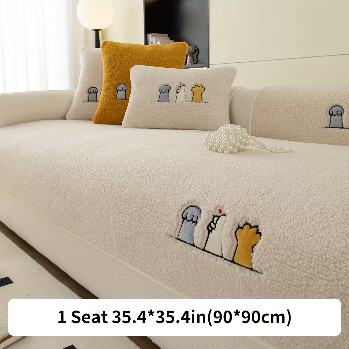 Plush Sofa Slipcover and Pillowcase Protects Furniture in Any Room