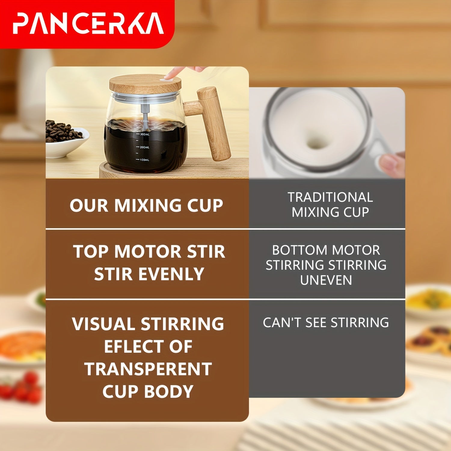 Электрическая кружка из боросиликатного стекла с самовзбалтыванием, герметичной крышкой, портативная, без BPA