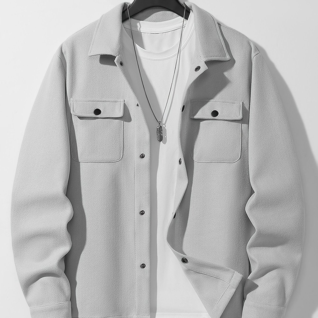 Men's Wool Tweed Jacket Fall Winter Lapel Collar Pockets Regular Fit