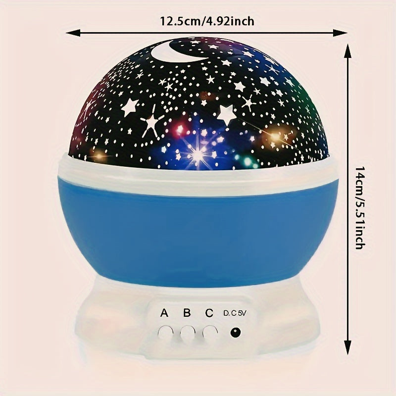 Night Light Projector with Moon and Stars, 360° Rotatable, 9 Color Modes, USB Powered, for Teens and Adults