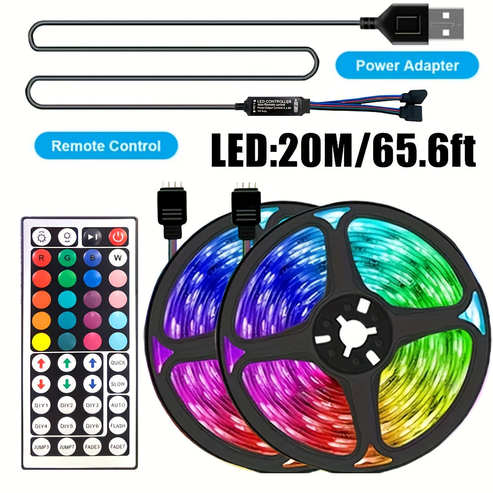 Wireless RGB LED Strip Light Dimmable Remote Control Decoration for Living Rooms