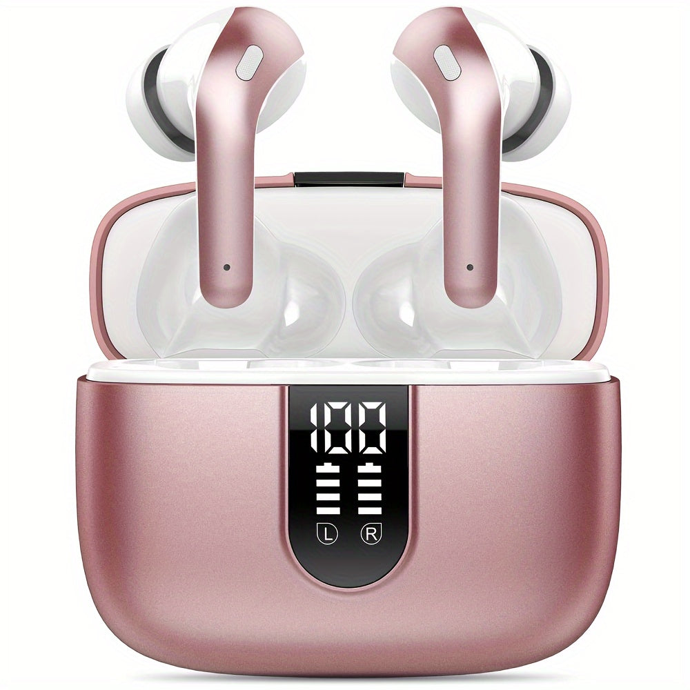 Wireless Earbuds with 60H Playback Noise Cancelling Touch Control Rechargeable Battery