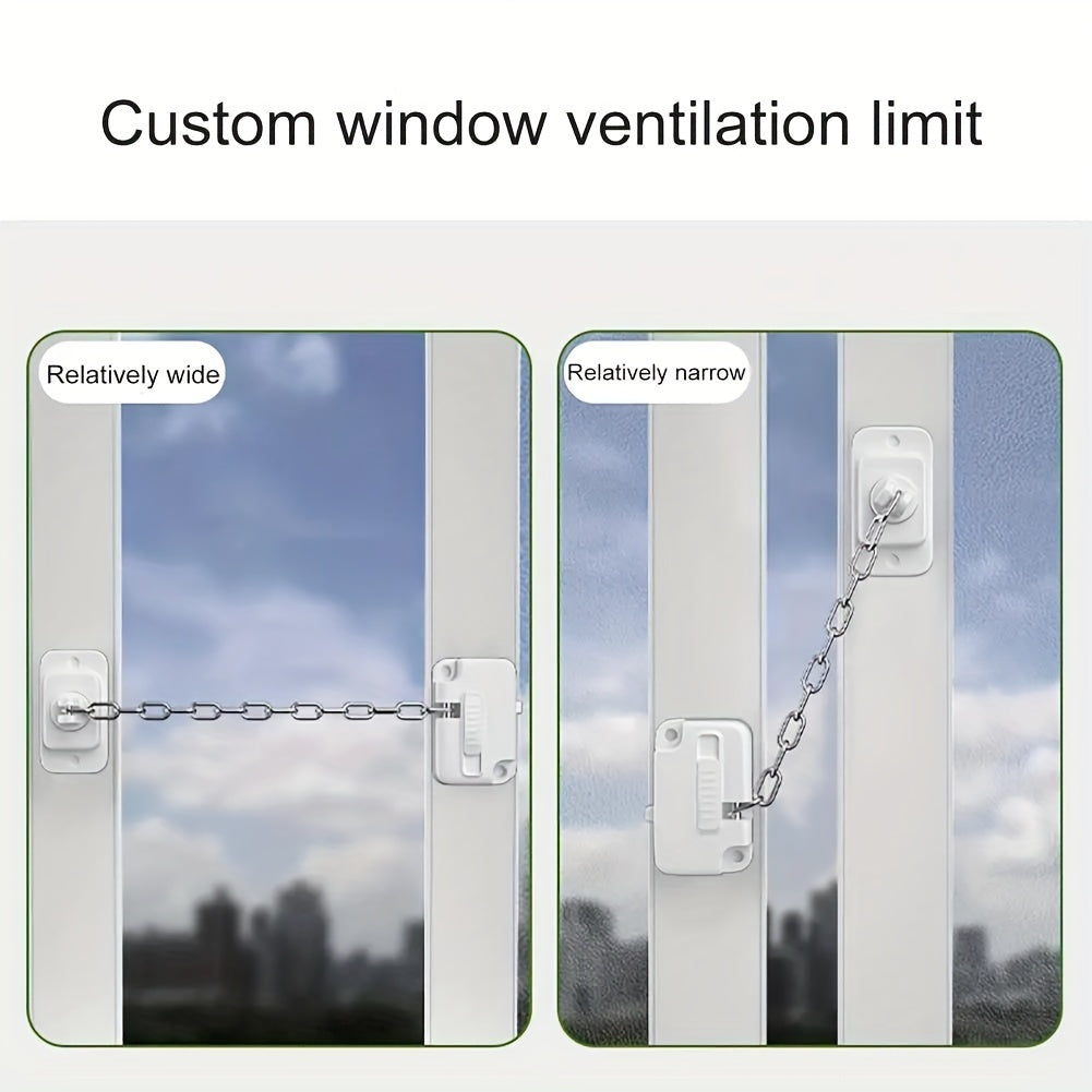 Adjustable Window Security Lock Self-Adhesive Ventilation Window Restrictor