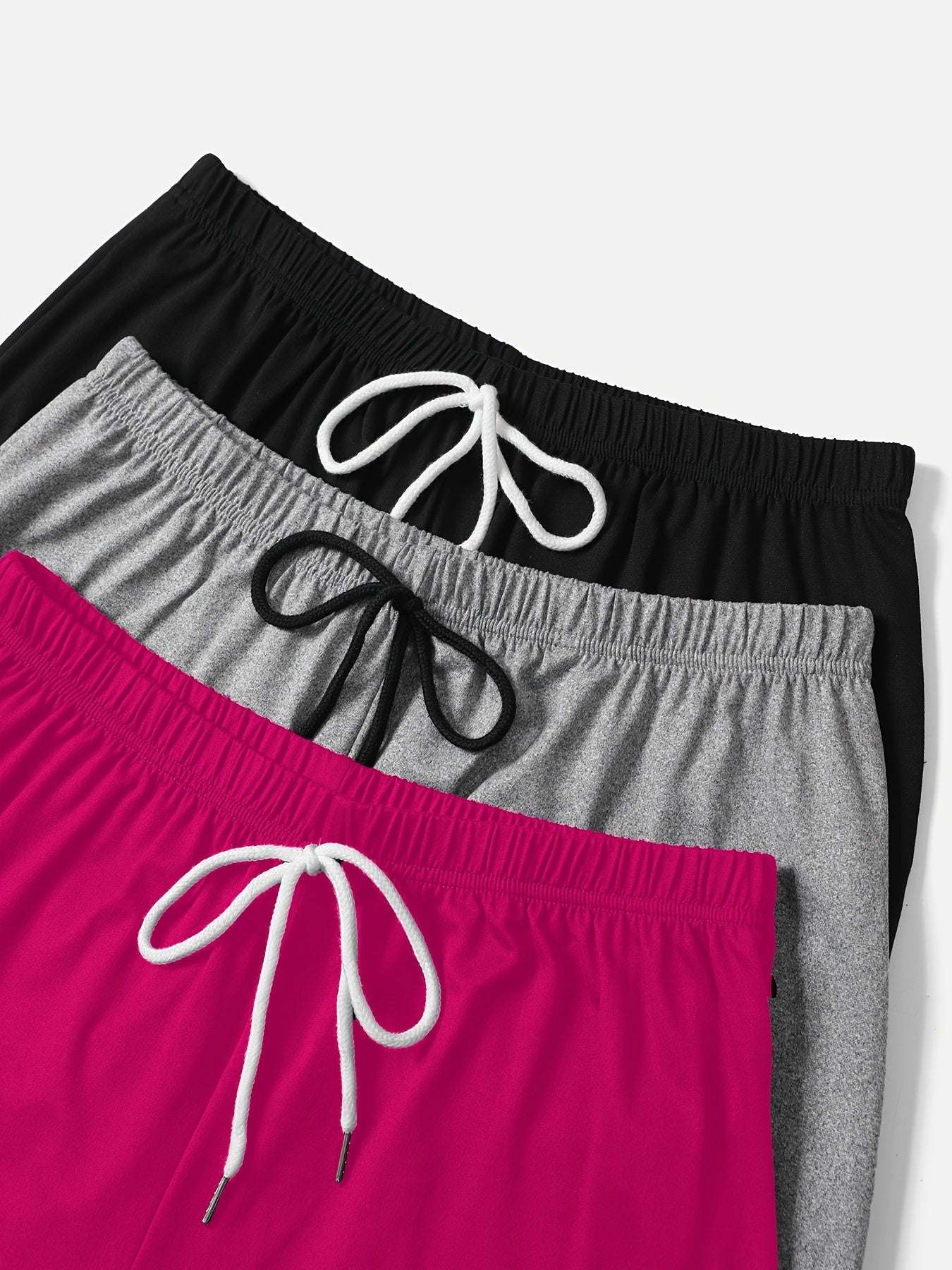 Plus Size Women’s Cozy Lounge Pants 3-Pack With Elastic Waist and Drawstring