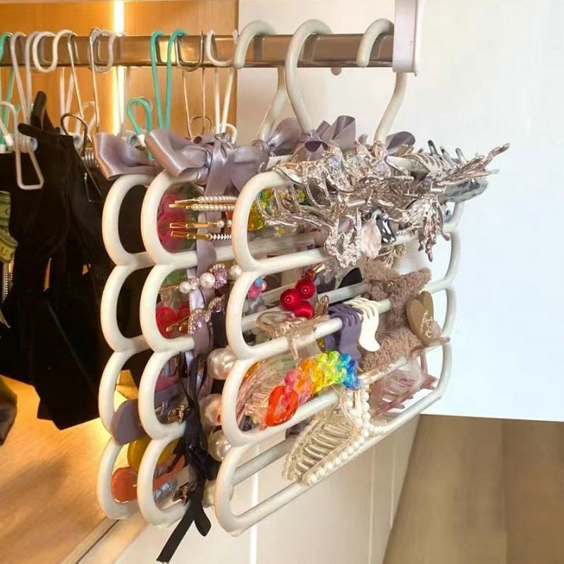 Organizador de pared para accesorios de cabello, joyas y relojes, plástico negro