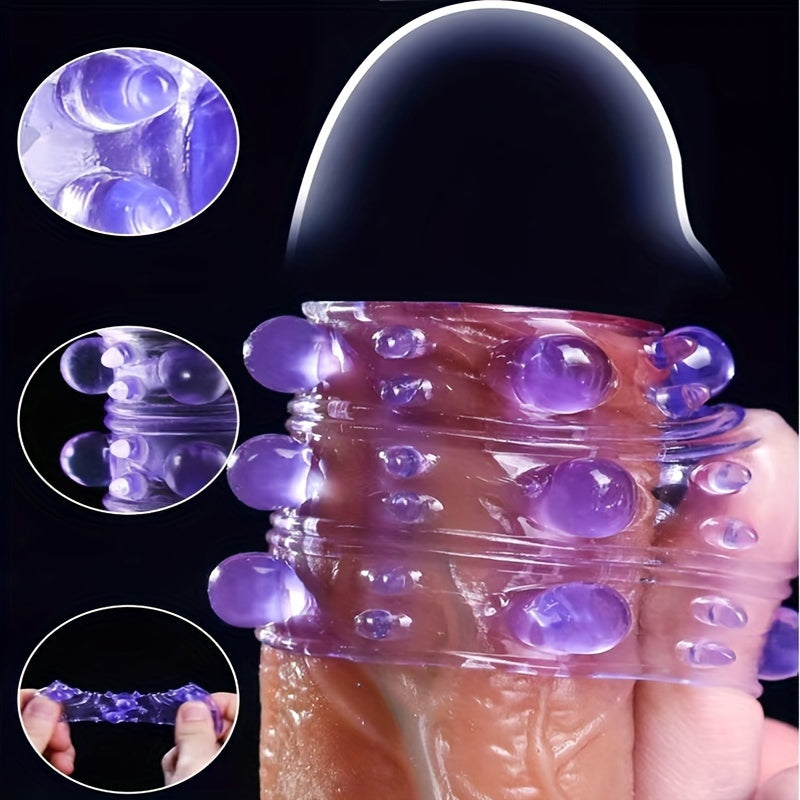 Men Penis Sleeve Light Beige TPE Qayta ishlatiladigan Ejakulatsiya Yopiq Halqasi To'plami