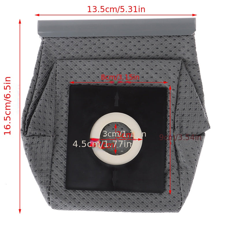 Reusable Washable Non-Woven Vacuum Cleaner Dust Bag with Microfiltration Gray