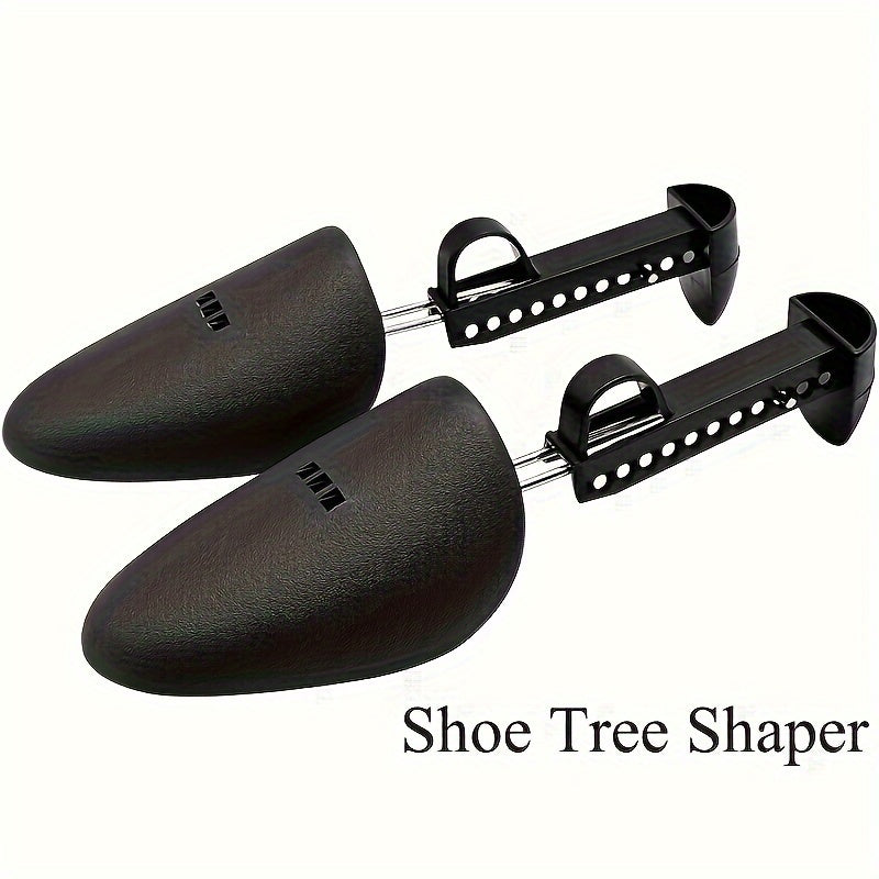 2pcs Unisex Plastic Shoe Stretchers with Metal Hooks Black Boot Accessories