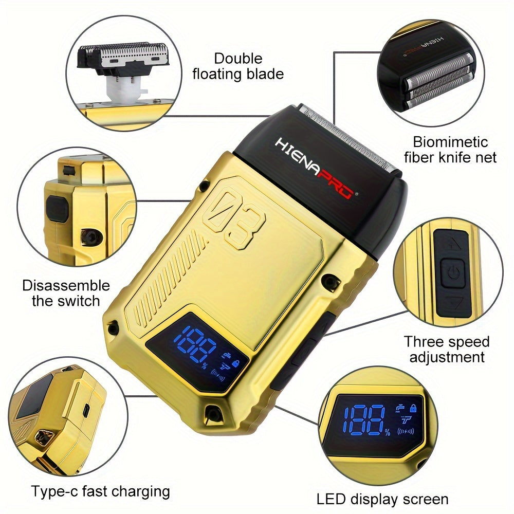 Hiena Professional erkaklar uchun soch kesish mashinasi 3-burchakli to'plam USB zaryadlash bilan