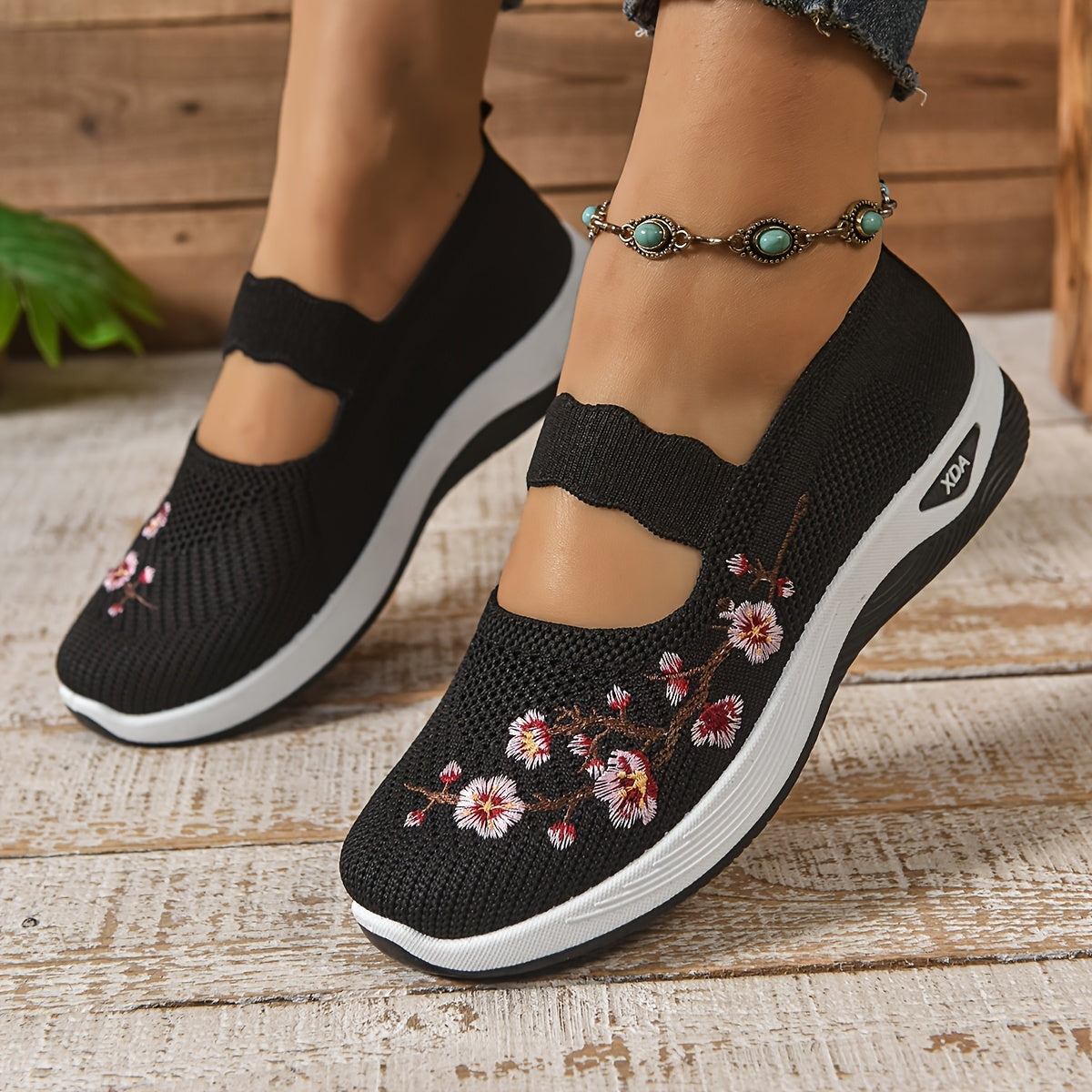 Zapatillas casuales para mujer, zapatos transpirables de caña baja con suela de goma