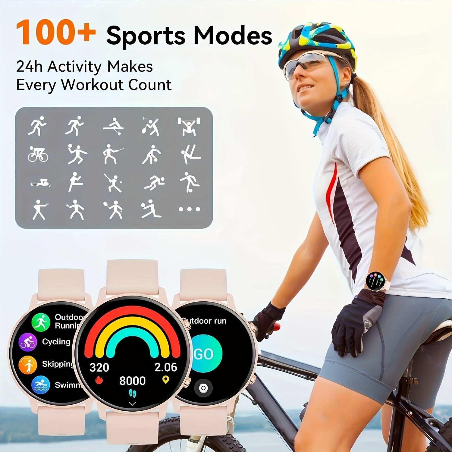 Унисекс умные часы с беспроводной связью и спортивными режимами, трекер активности, совместимы с iOS и Android