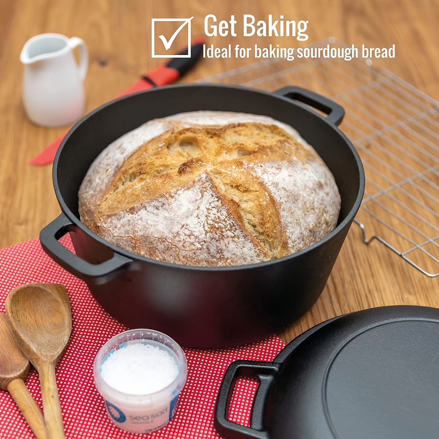 Ko'p funksiyali quyma temir qozon - 26.01 sm o'lcham, ham qovurish, ham qaynatish uchun ideal, mustahkam ochiq havoda pishirish qozoni, ko'p maqsadli BBQ va uy oshxonasida pishirish uchun qoplamasiz.